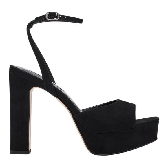 Steve Madden Women Assured Leather Ankle Strap Platform Sandals Black Size 8 1/2 - Picture 2 of 5